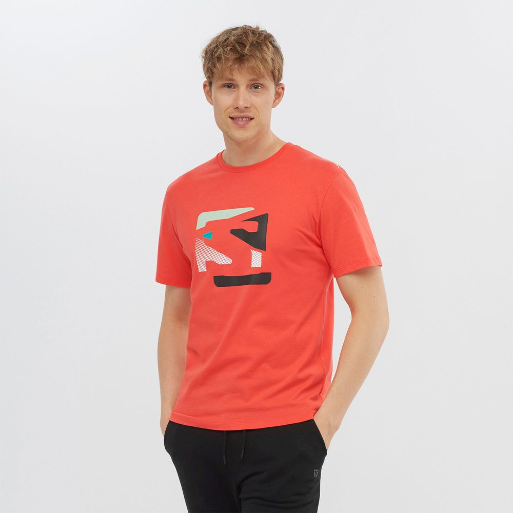 Salomon OUTLIFE GRAPHIC DISRUPTED LOGO SS M Camisetas Hombre - Naranjas - Colombia (94638-PQTC)